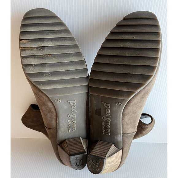 Paul Green Munchen Gray Leather Heels W/ Ankle Cuffs, Size 8 (US) 5.5 (UK) - Picture 9 of 11